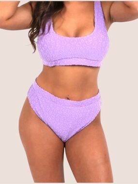 Purple Floral Tropical Resortwear Bikini Size Medium NWT
